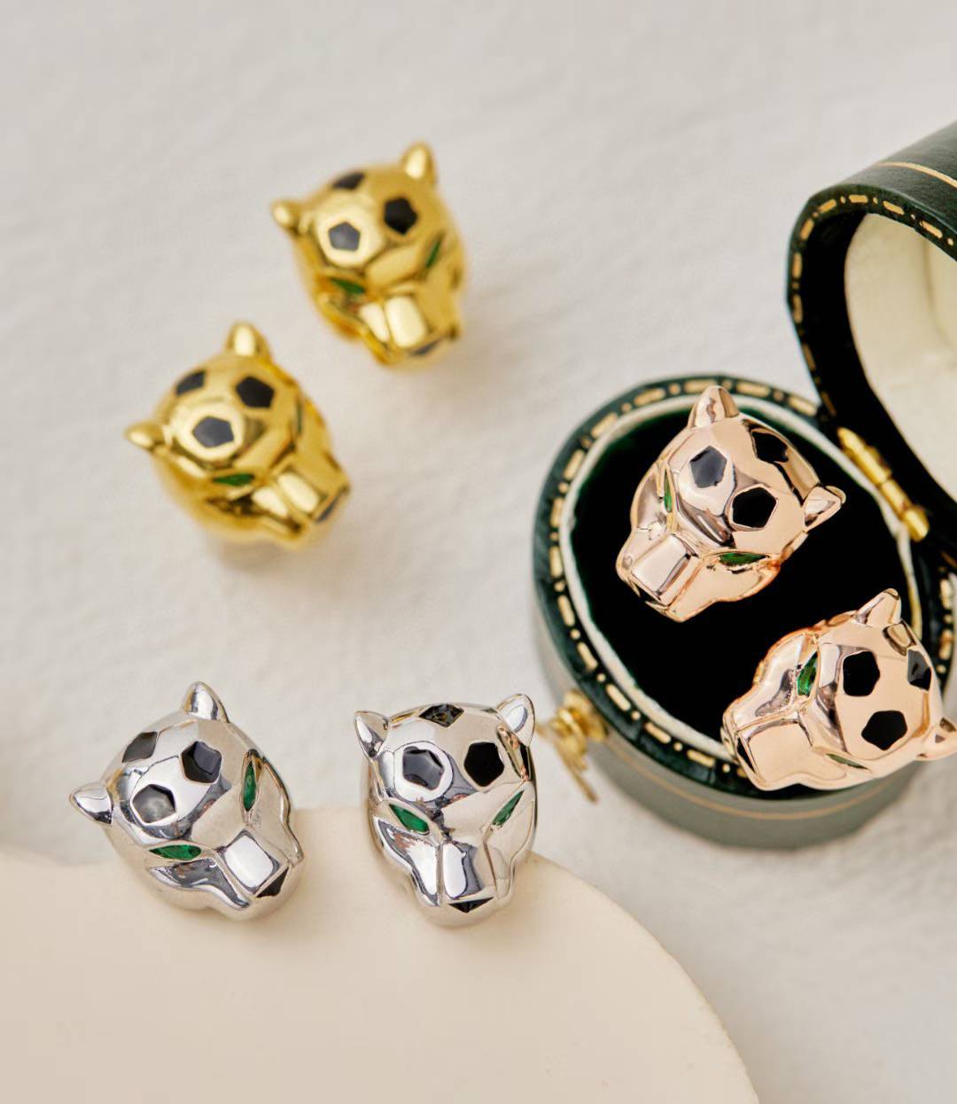 [Loco ] CHRRTAH-PRINT STUD EARRINGS, THREE COLORS