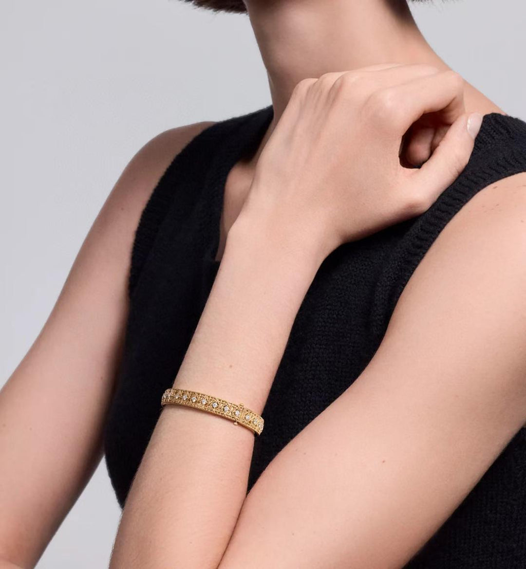 [Loco ] 2026 WOVEN-PATTERN BRACELET SET WITH FULL DIAMOND INLAY THREE-COLORS