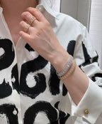 [Loco ] 2026 WOVEN-PATTERN BRACELET SET WITH FULL DIAMOND INLAY THREE-COLORS