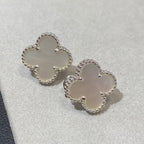 [Loco ] CLOVER LARGE (20mm) 1 MOTIFS WHITE MOP STUD EARRINGS