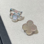 [Loco ] CLOVER LARGE (20mm) 1 MOTIFS WHITE MOP STUD EARRINGS