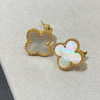 [Loco ] CLOVER LARGE (20mm) 1 MOTIFS WHITE MOP STUD EARRINGS