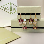 Loco LUCKY LADYBUG WHITE MOP EARRINGS