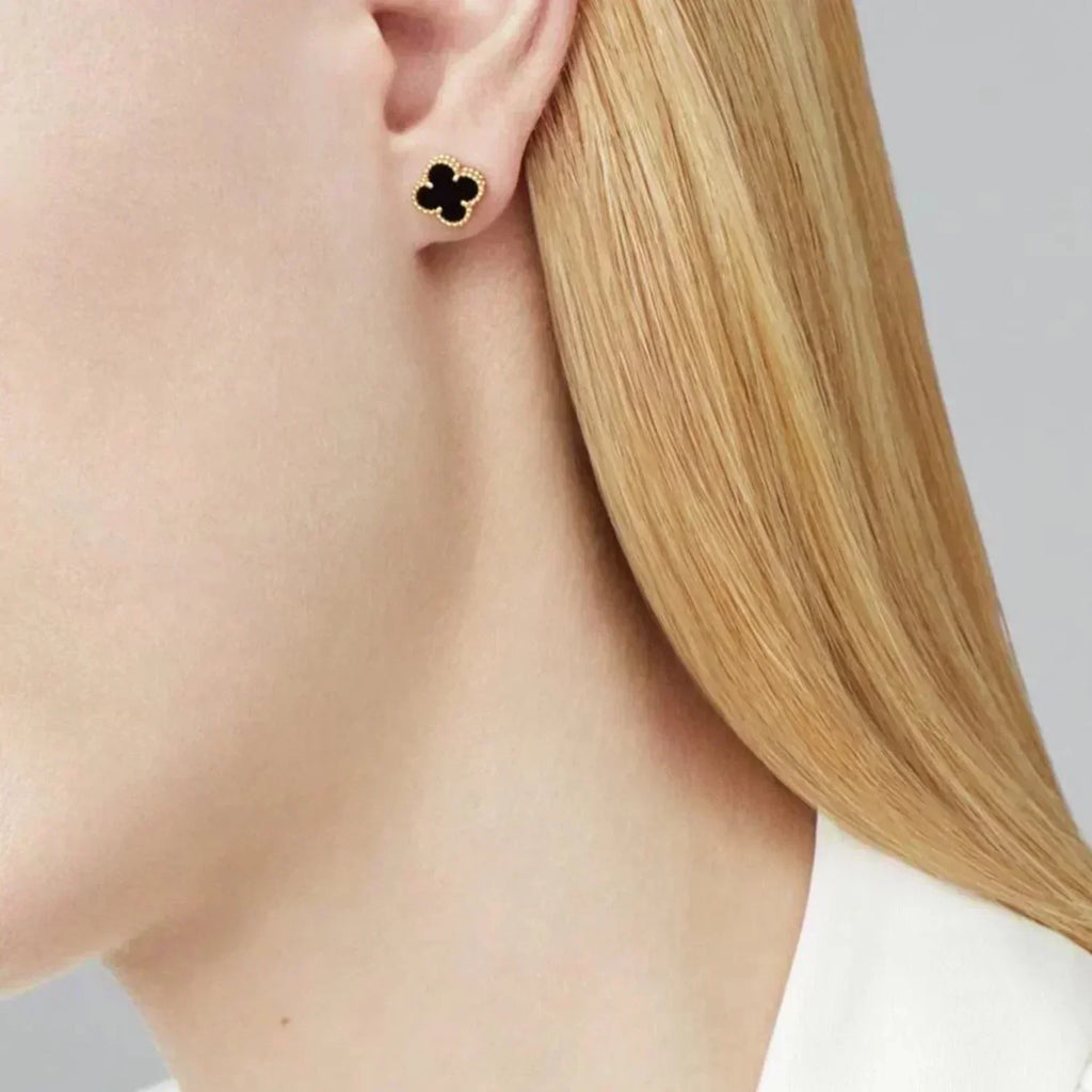 Loco CLOVER MINI 9.5MM BLACK MOP EARRINGS