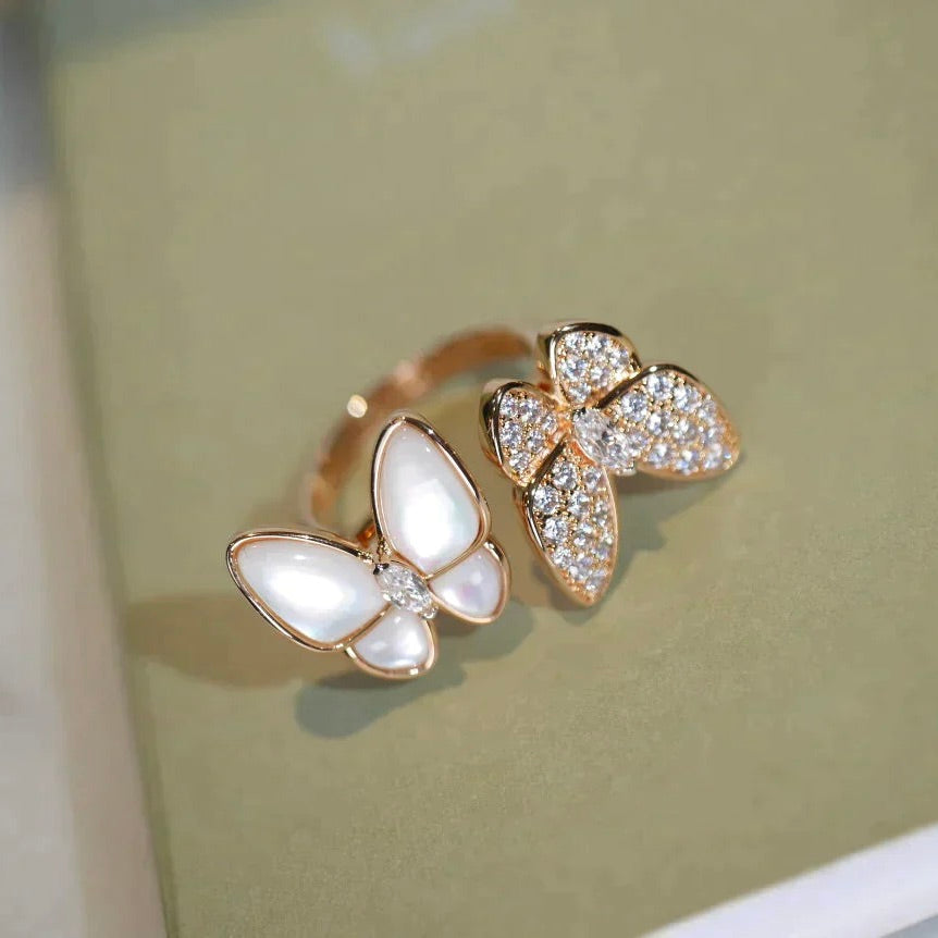 Loco TWIN BUTTERFLY DIAMOND MOP RING