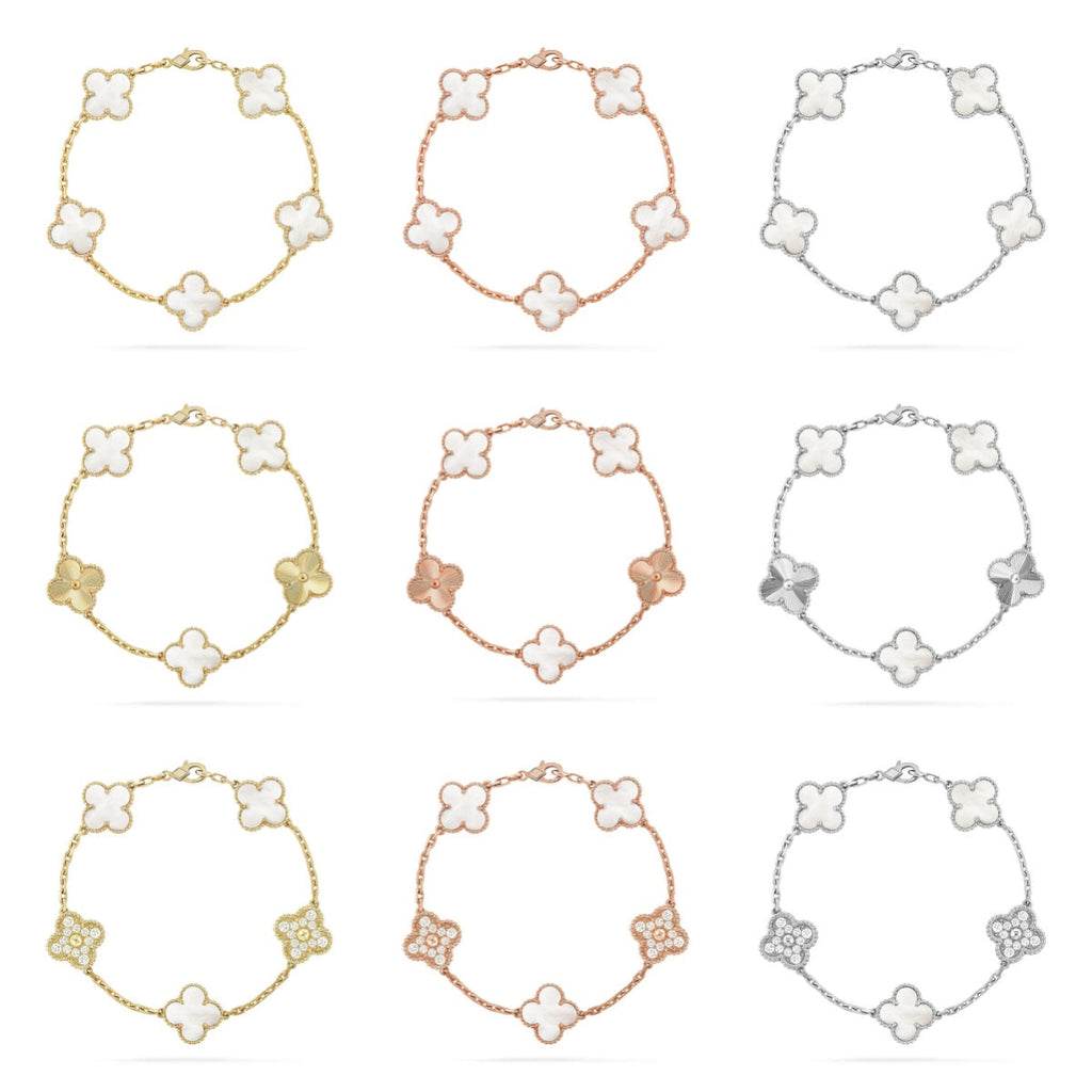 [Loco ]New CLOVER WHITE PEARL MOP 5 MOTIF BRACELET COLLECTION