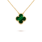 Loco CLOVER 15MM MALACHITE SINGLE FLOWER  NECKLACE