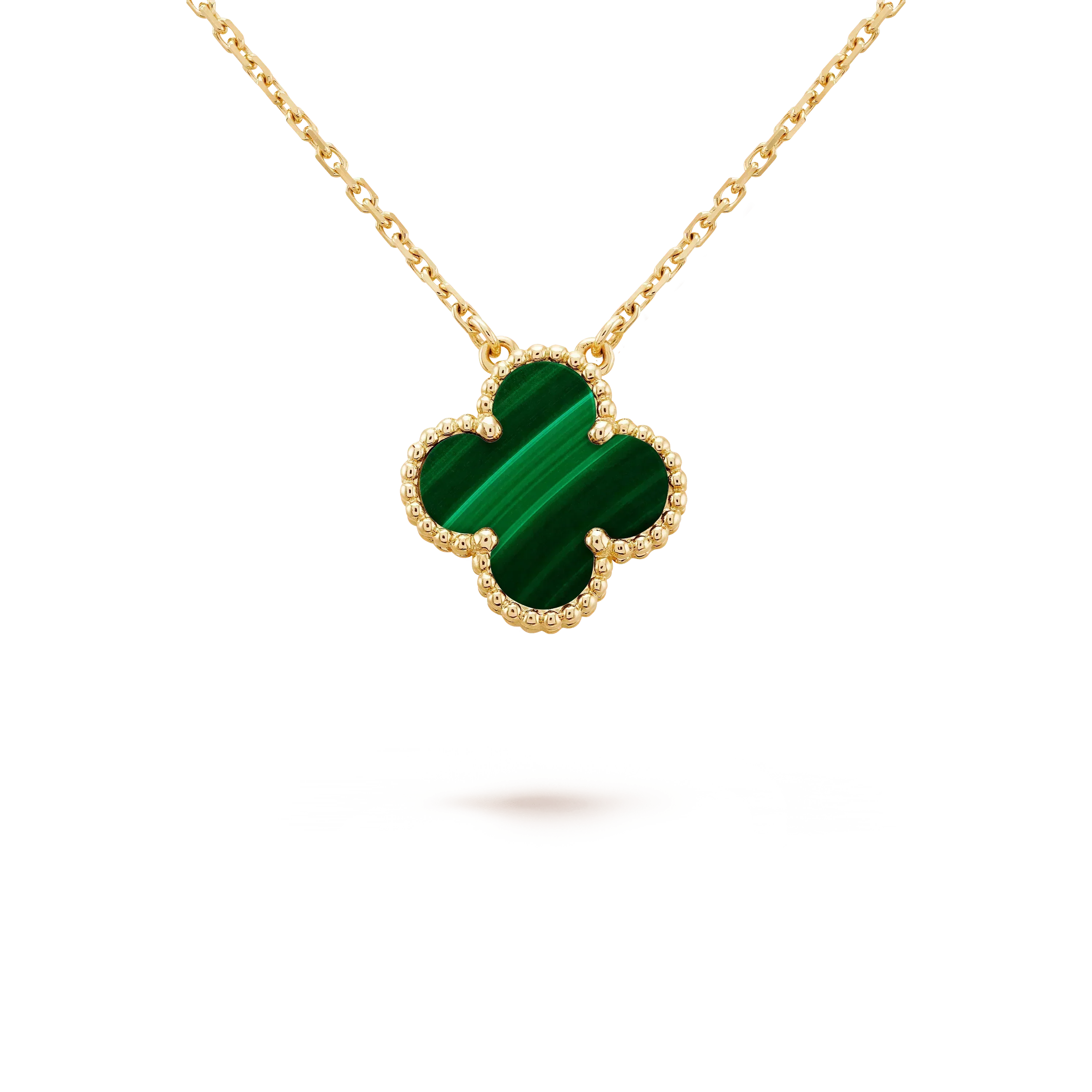 Loco CLOVER 15MM MALACHITE SINGLE FLOWER  NECKLACE