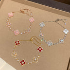 Loco CLOVER 5 MOTIF PINK BLUE RED WHITE BRACELET