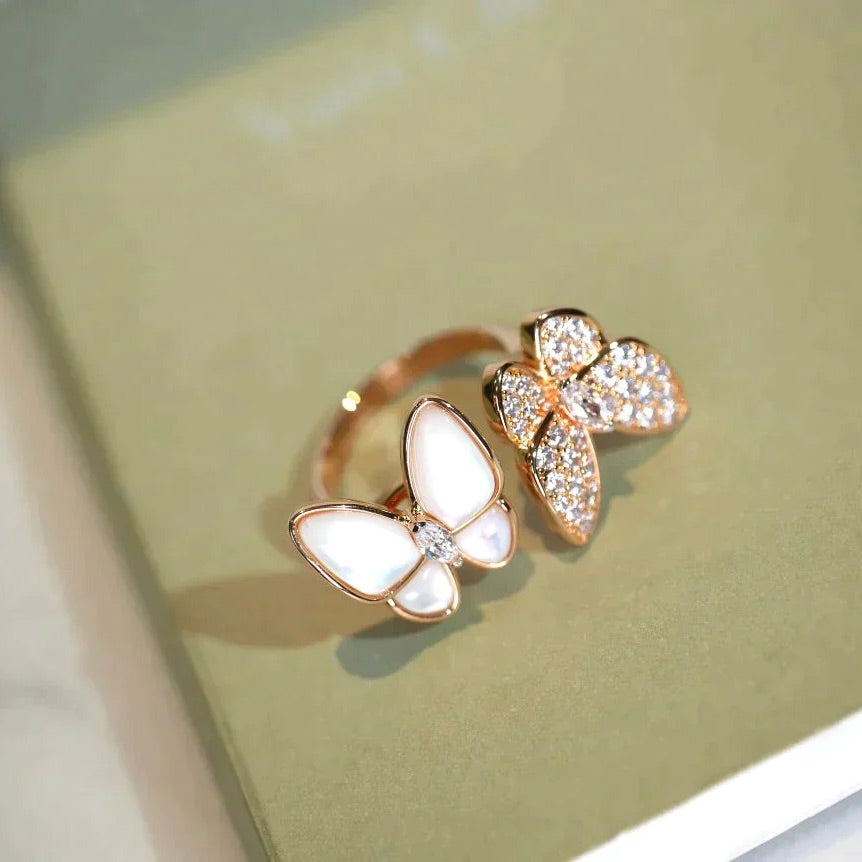 Loco TWIN BUTTERFLY DIAMOND MOP RING
