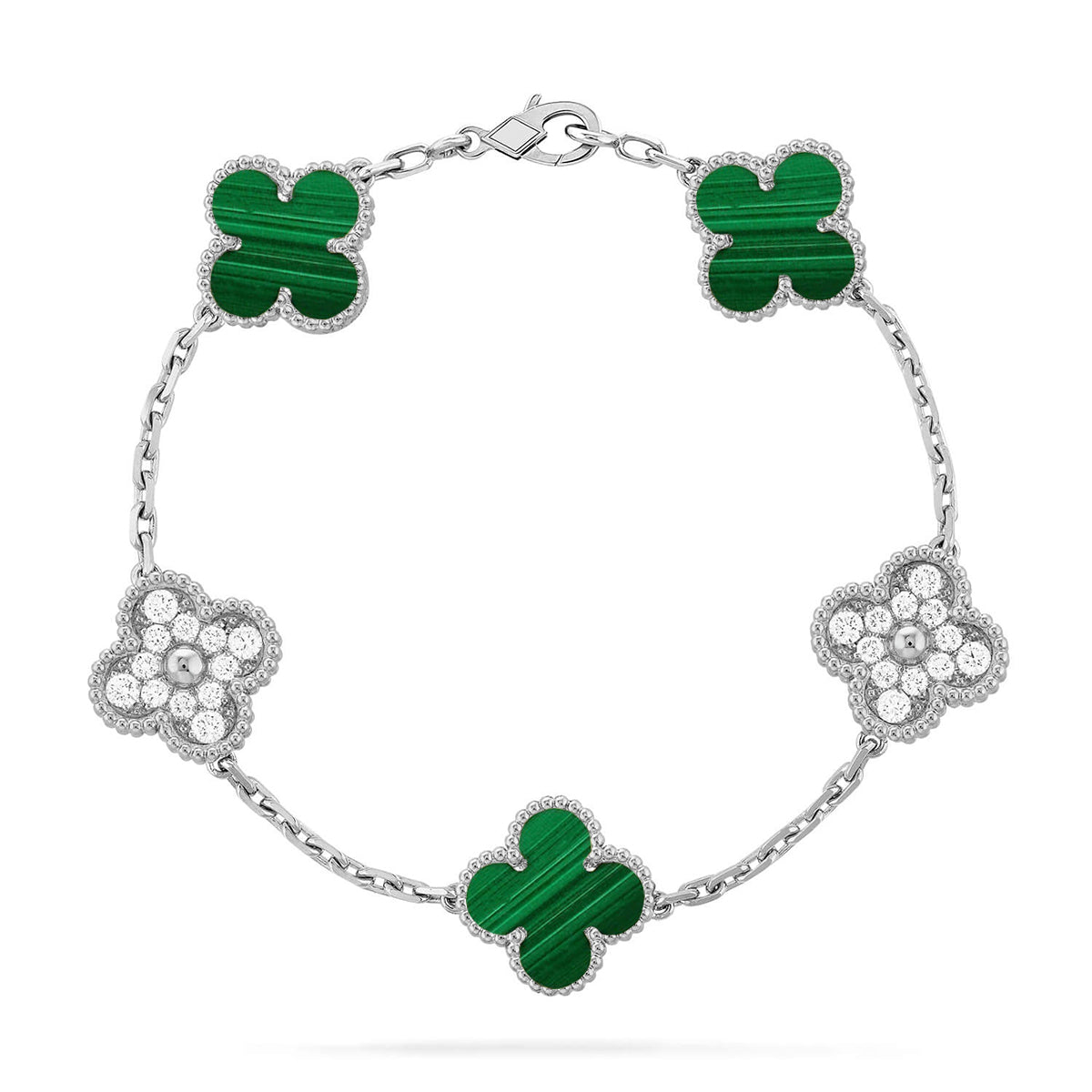 [Loco ]New  CLOVER 5 MOTIF MALACHITE BRACELET COLLECTION