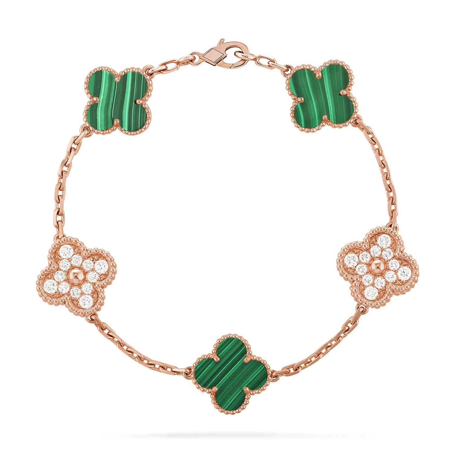 [Loco ]New  CLOVER 5 MOTIF MALACHITE BRACELET COLLECTION