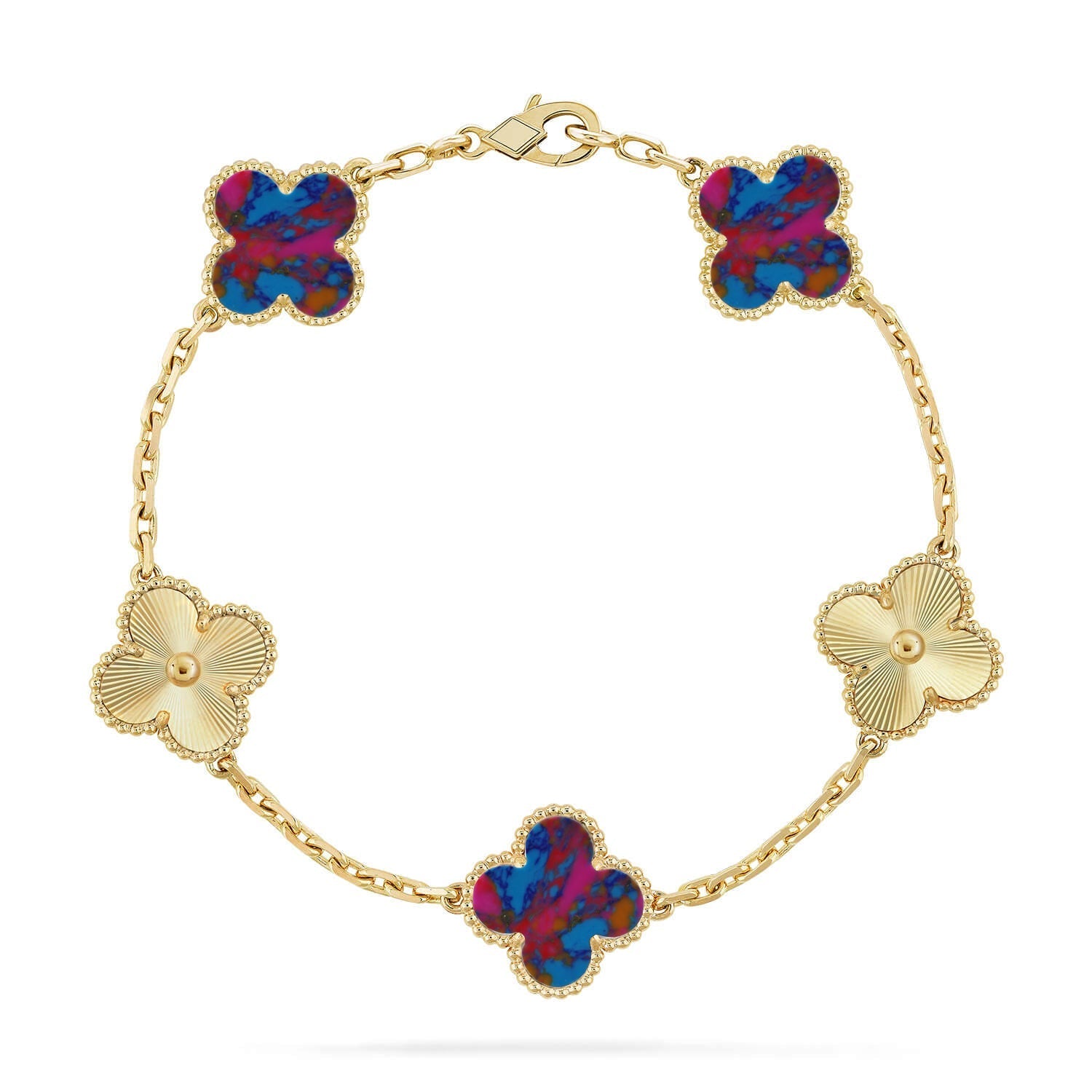 [Loco ]New CLOVER 5 MOTIF COLOR GEMSTONES BRACELET COLLECTION