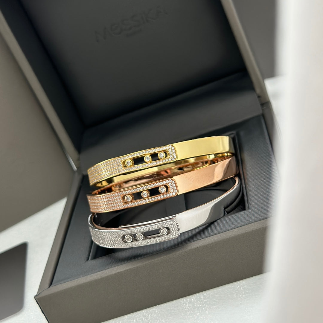 [Loco jewelrys]Move Noa Rose Gold Pavé Diamond Bangle Bracelet