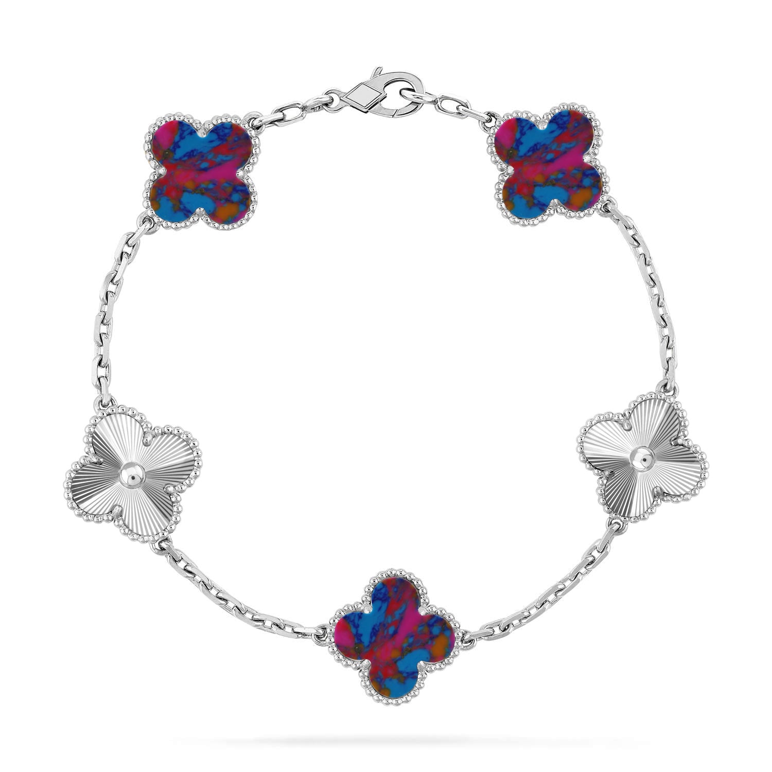 [Loco ]New CLOVER 5 MOTIF COLOR GEMSTONES BRACELET COLLECTION
