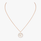 [Loco jewelrys]LUCKY MOVE 1 DIAMOND WHITE MOTHER OF PEARL PINK GOLD DIAMOND NECKLACE