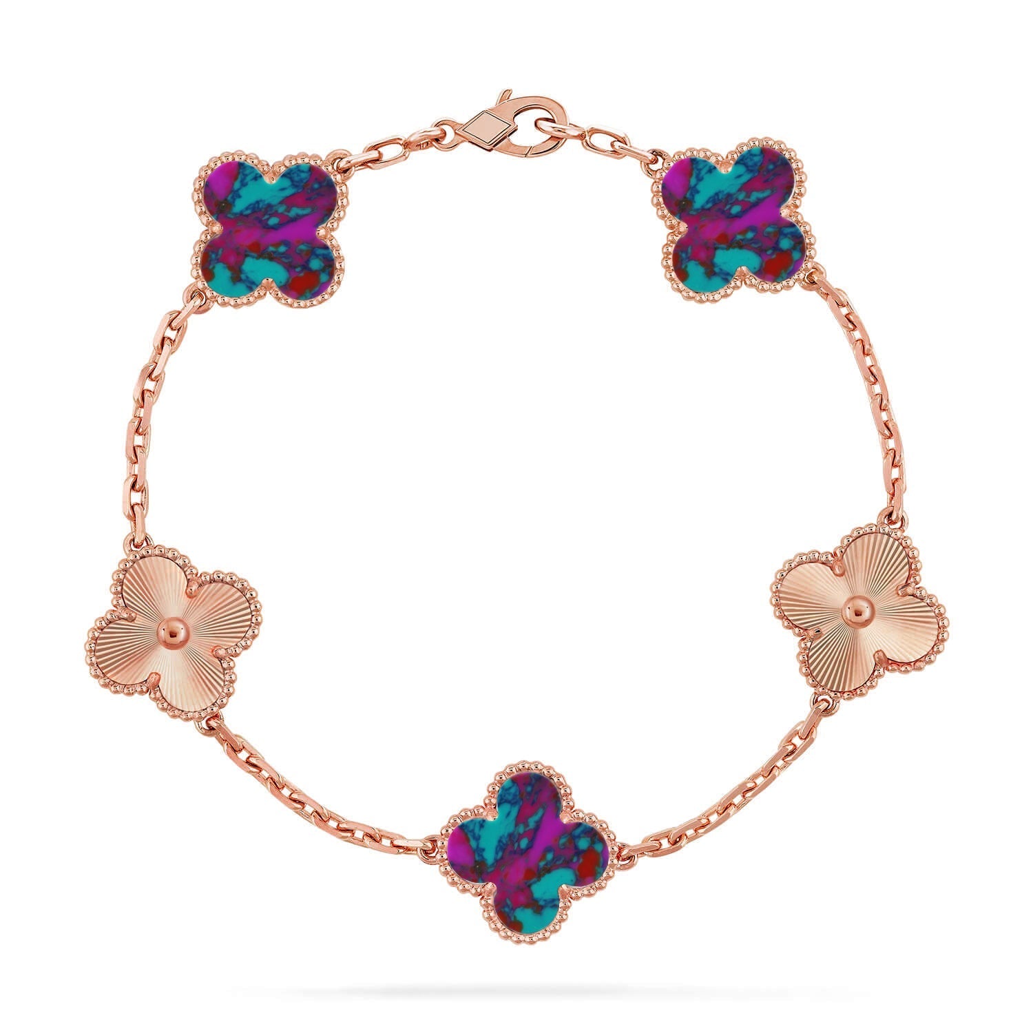 [Loco ]New CLOVER 5 MOTIF COLOR GEMSTONES BRACELET COLLECTION