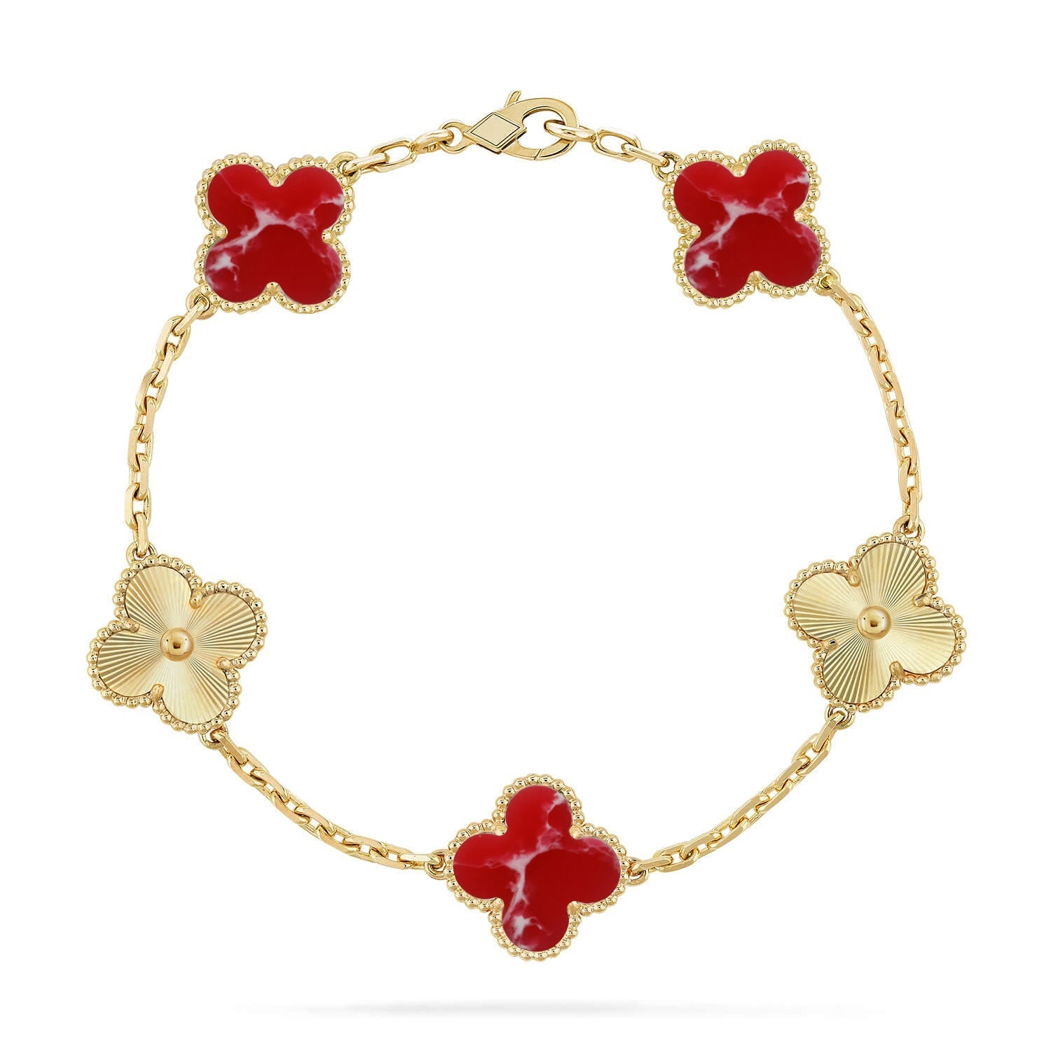 [Loco ]New CLOVER 5 MOTIF RED PATTERN BRACELET COLLECTION