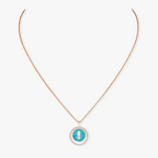 [Loco jewelrys]LUCKY MOVE 1 DIAMOND TURQUOISE PINK GOLD DIAMOND NECKLACE