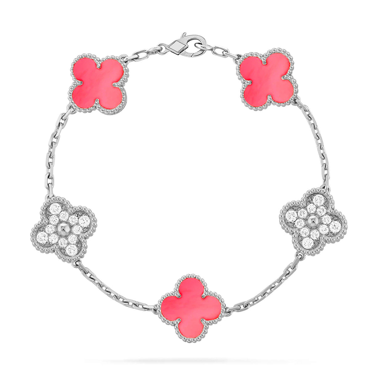[Loco ]New  CLOVER 5 MOTIFS  PINK MOP BRACELET COLLECTION