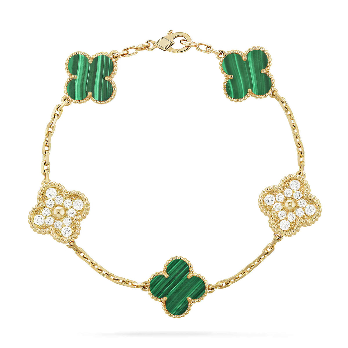 [Loco ]New  CLOVER 5 MOTIF MALACHITE BRACELET COLLECTION