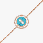 [Loco jewelrys]LUCKY MOVE TURQUOISE PINK GOLD DIAMOND BRACELET