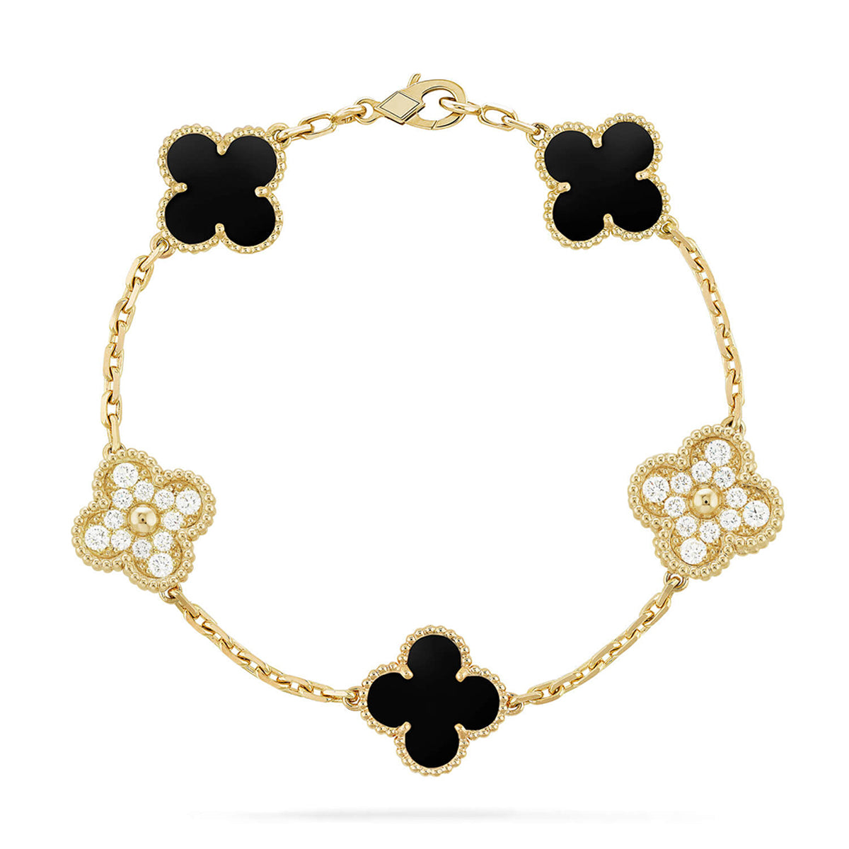 [Loco ]New CLOVER 5 MOTIF ONYXS BRACELET COLLECTION