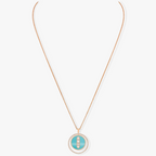 [Loco jewelrys]LUCKY MOVE 3 DIAMONDS TURQUOISE PINK GOLD DIAMOND NECKLACE