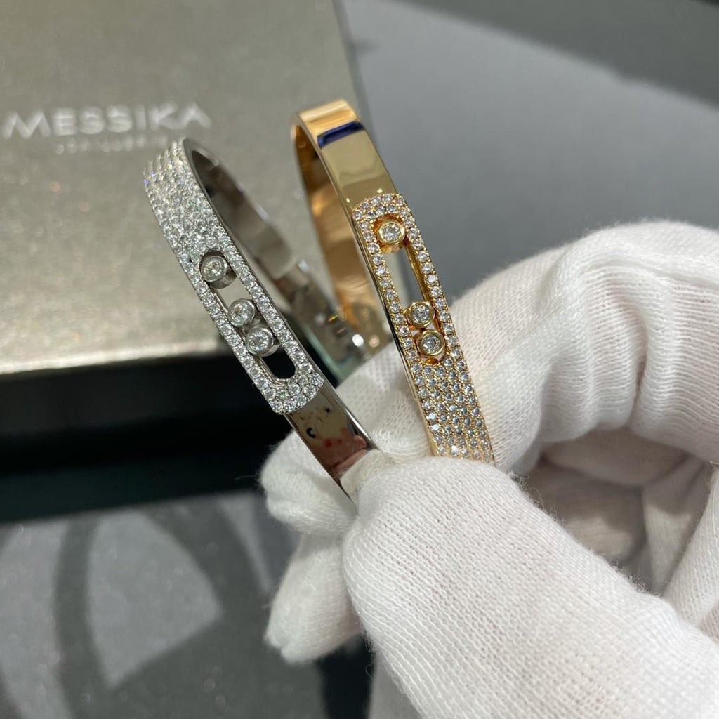 [Loco jewelrys]Move Noa Rose Gold Pavé Diamond Bangle Bracelet