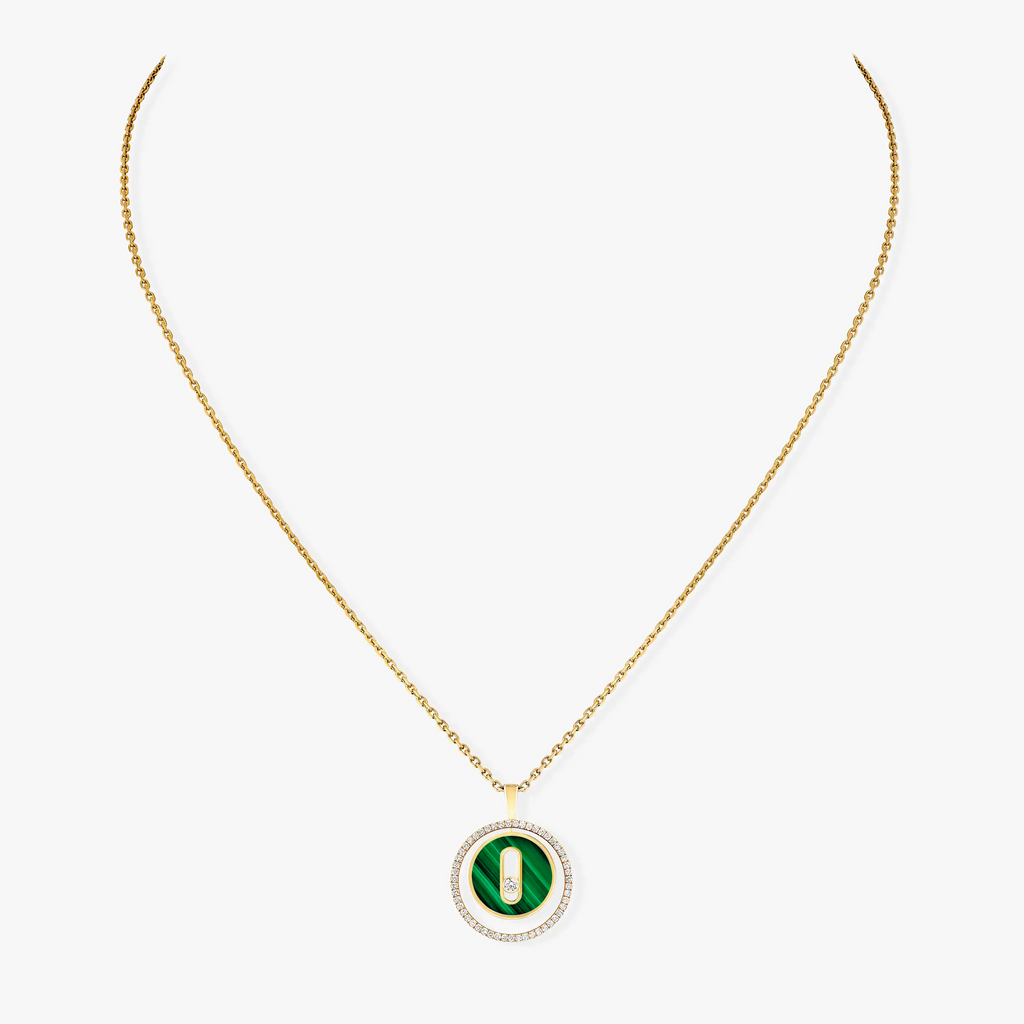 [Loco jewelrys]LUCKY MOVE 1 DIAMOND MALACHITE GOLD DIAMOND NECKLACE