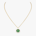 [Loco jewelrys]LUCKY MOVE 1 DIAMOND MALACHITE GOLD DIAMOND NECKLACE