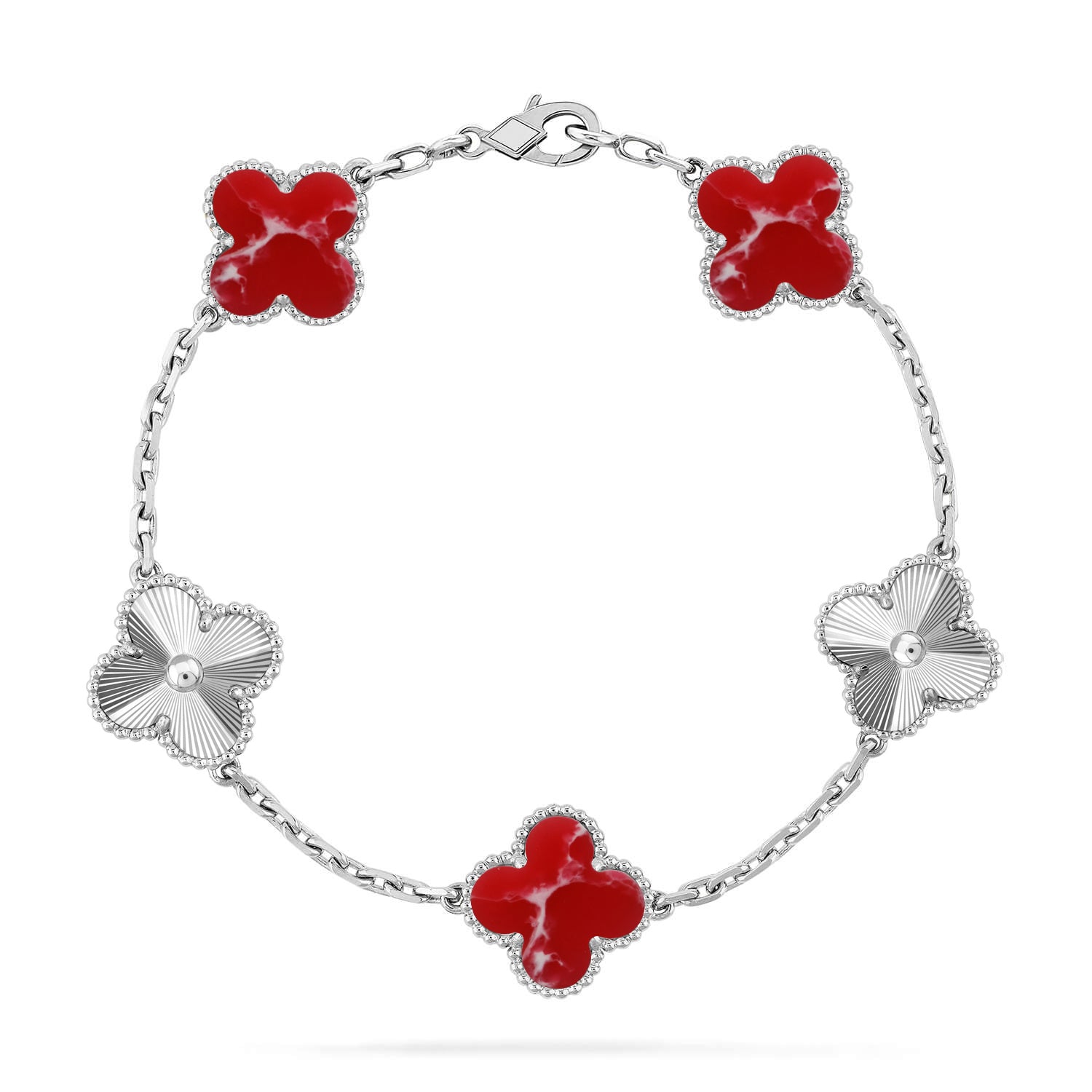 [Loco ]New CLOVER 5 MOTIF RED PATTERN BRACELET COLLECTION