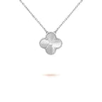 Loco CLOVER  15MM DIAMOND LASER NECKLACE SILVER