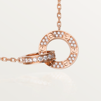 Loco LOVE 7.6MM NECKLACE ROSE GOLD AND SILVER  FULL DIAMOND