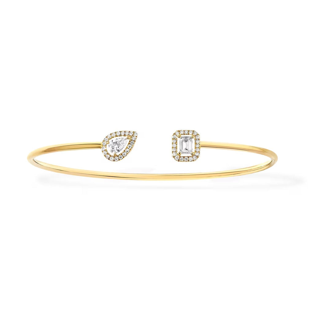 [Loco jewelrys]JONC FLEX MY TWIN TOI & MOI SILVER DIAMOND BRACELET