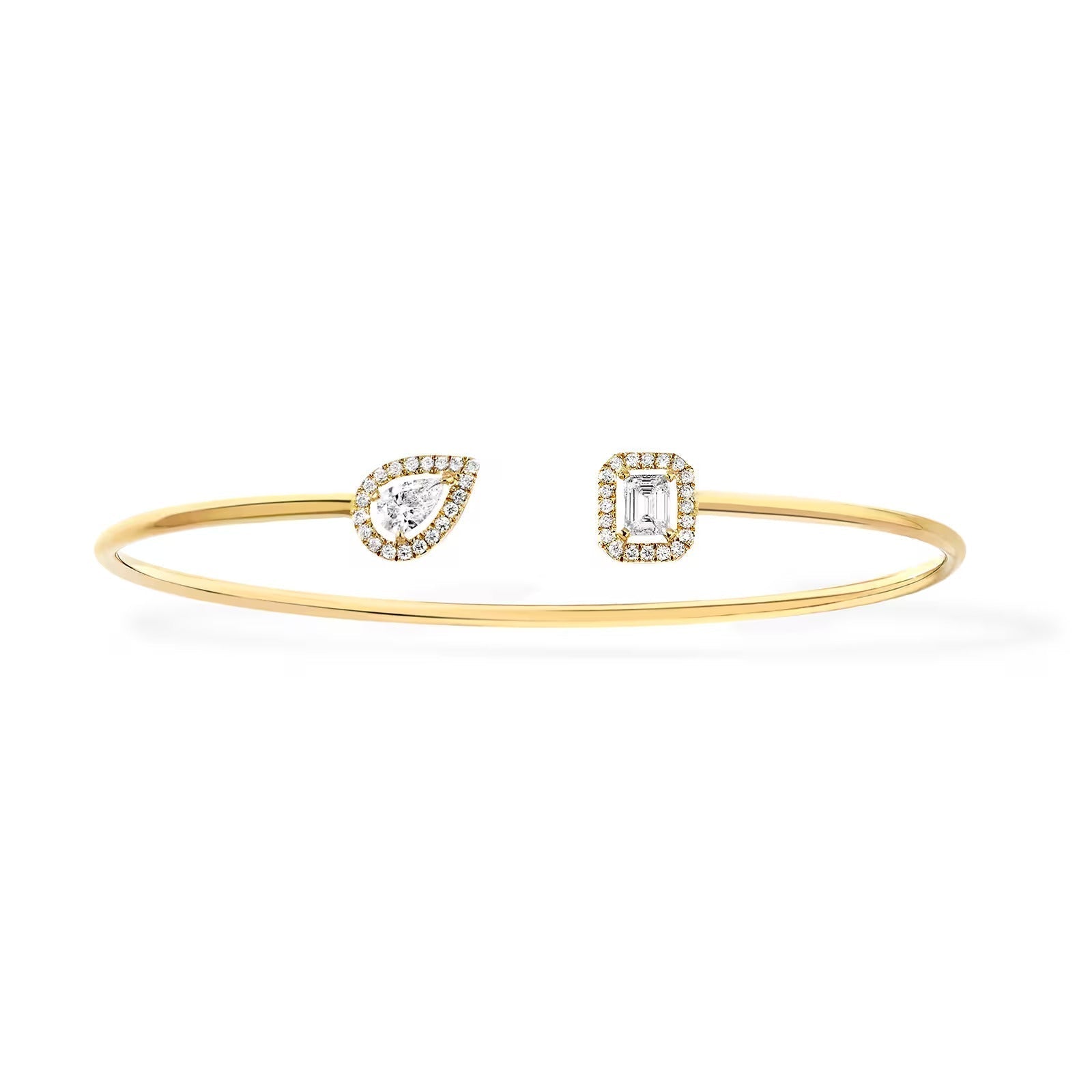 [Loco jewelrys]JONC FLEX MY TWIN TOI & MOI SILVER DIAMOND BRACELET