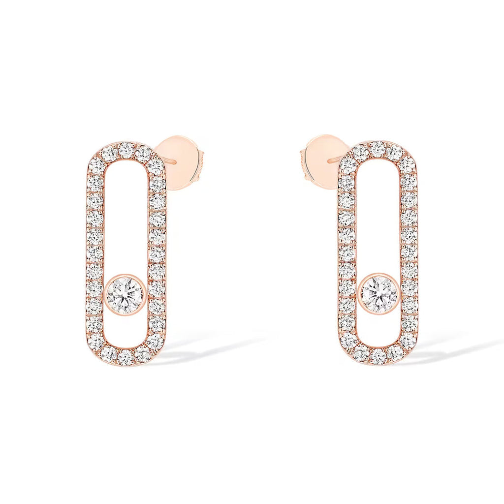 [Loco jewelrys]MOVE UNO STUD DIAMOND PAVED EARRINGS