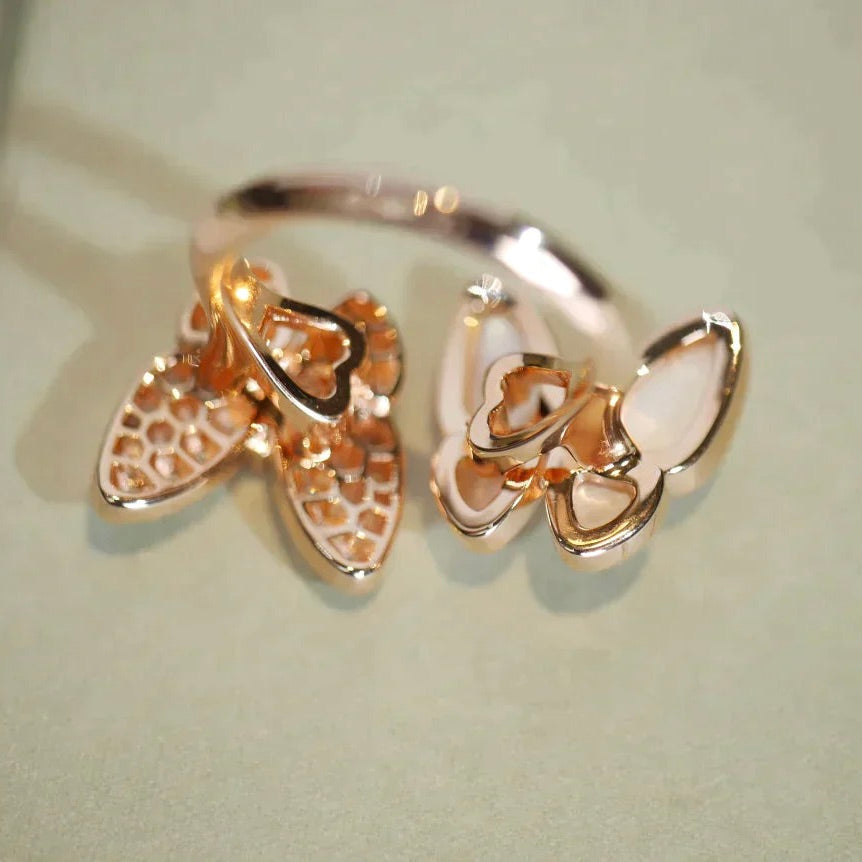 Loco TWIN BUTTERFLY DIAMOND MOP RING