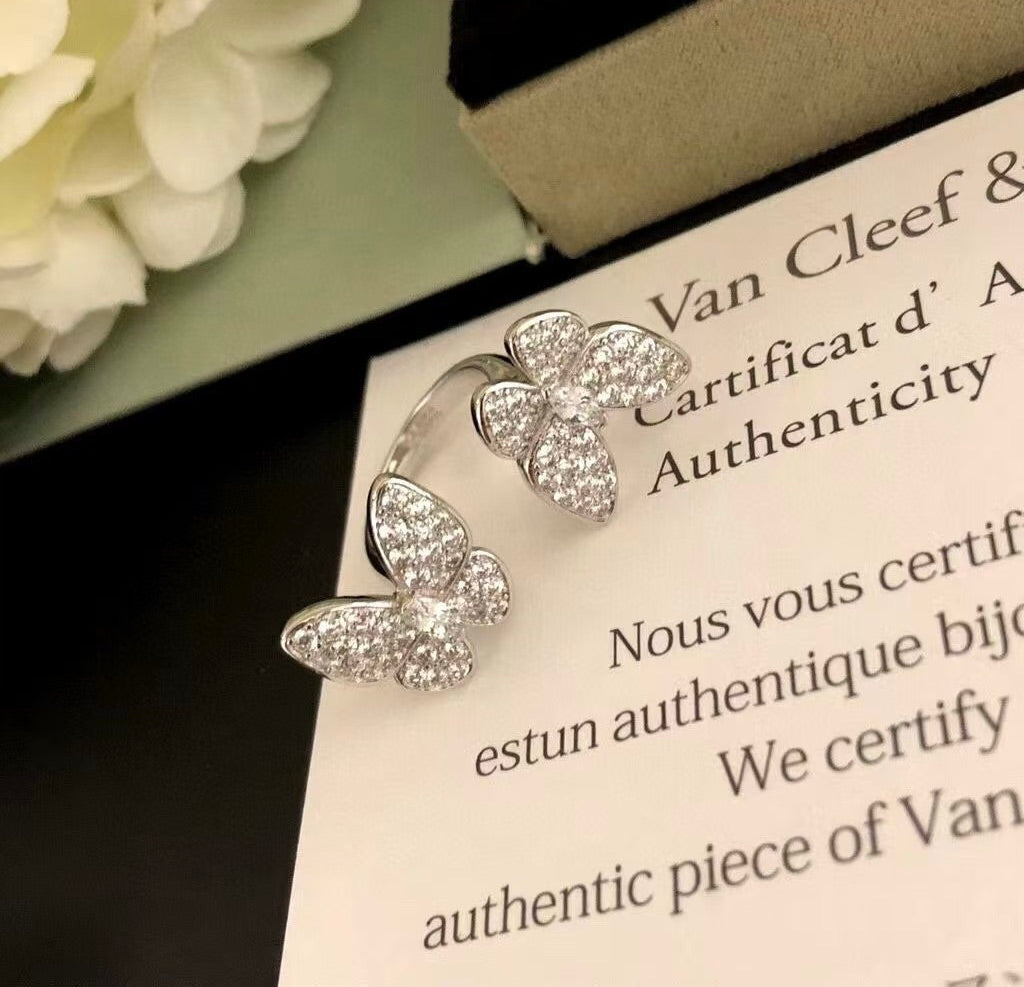 Loco TWIN SILVER BUTTERFLY DIAMOND RING