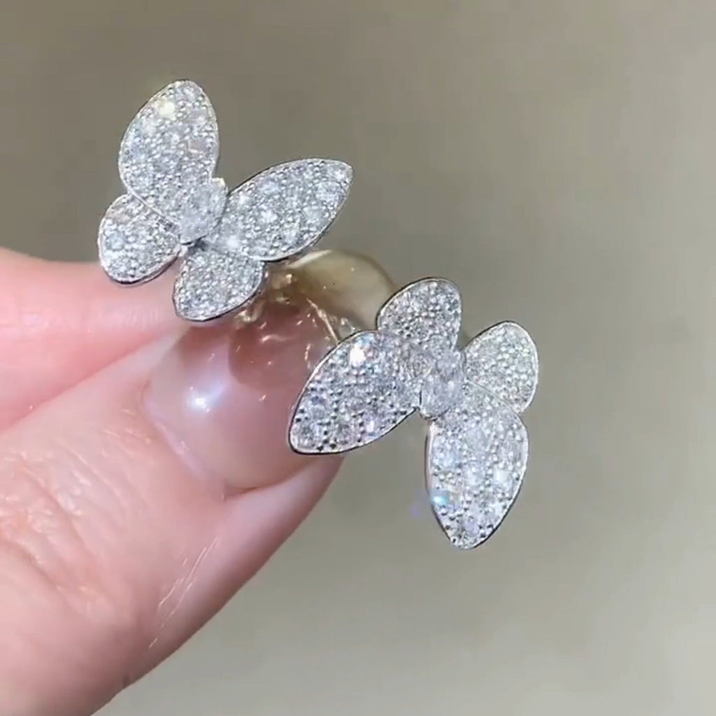 Loco TWIN SILVER BUTTERFLY DIAMOND RING