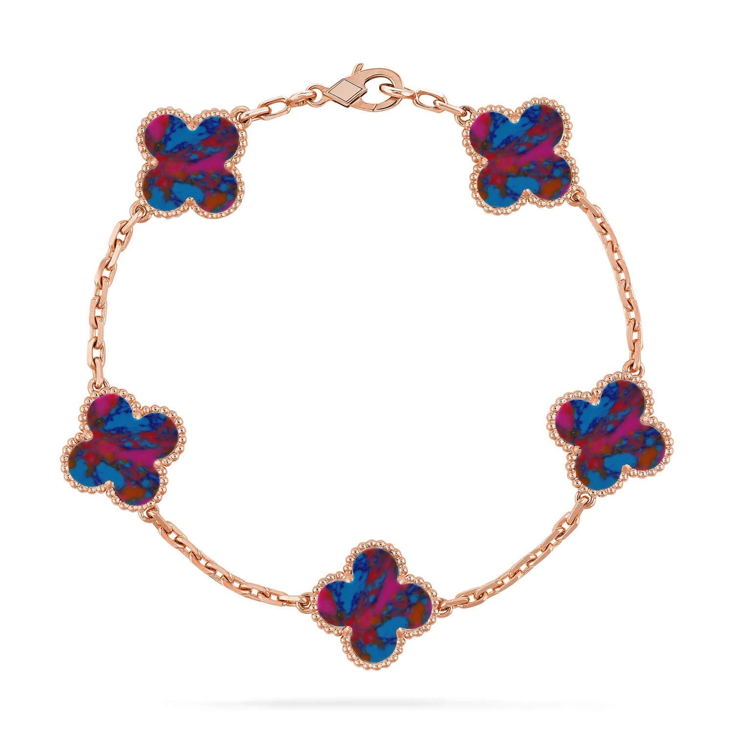 [Loco ]New CLOVER 5 MOTIF COLOR GEMSTONES BRACELET COLLECTION