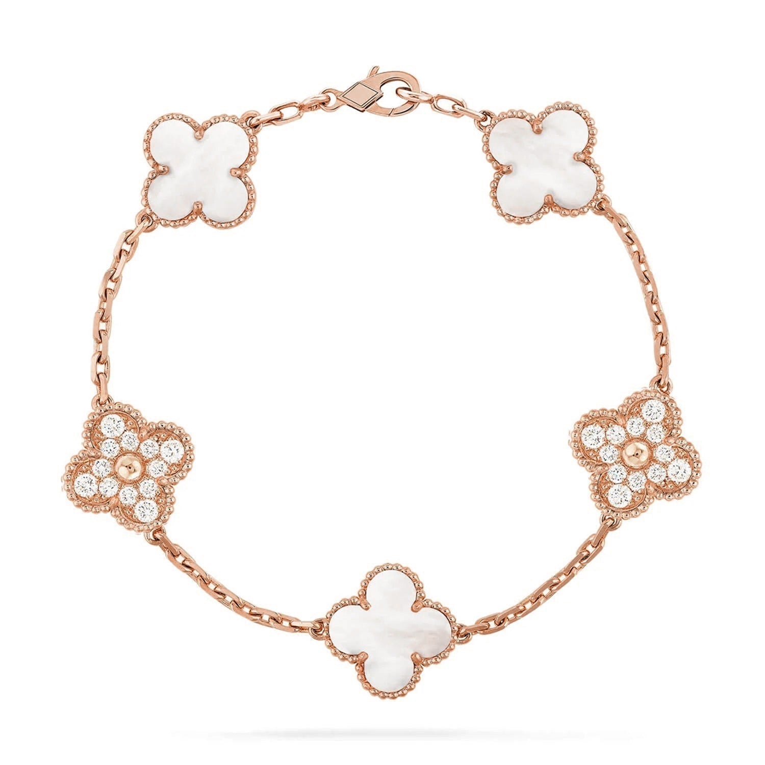 [Loco ]New CLOVER WHITE PEARL MOP 5 MOTIF BRACELET COLLECTION