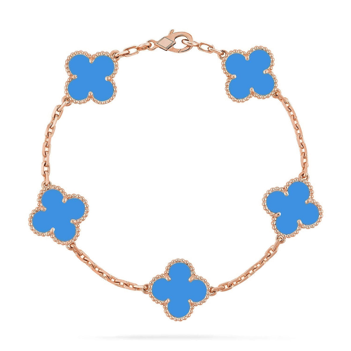 [Loco ]New CLOVER 5 MOTIF BLUE AGATE BRACELET COLLECTION