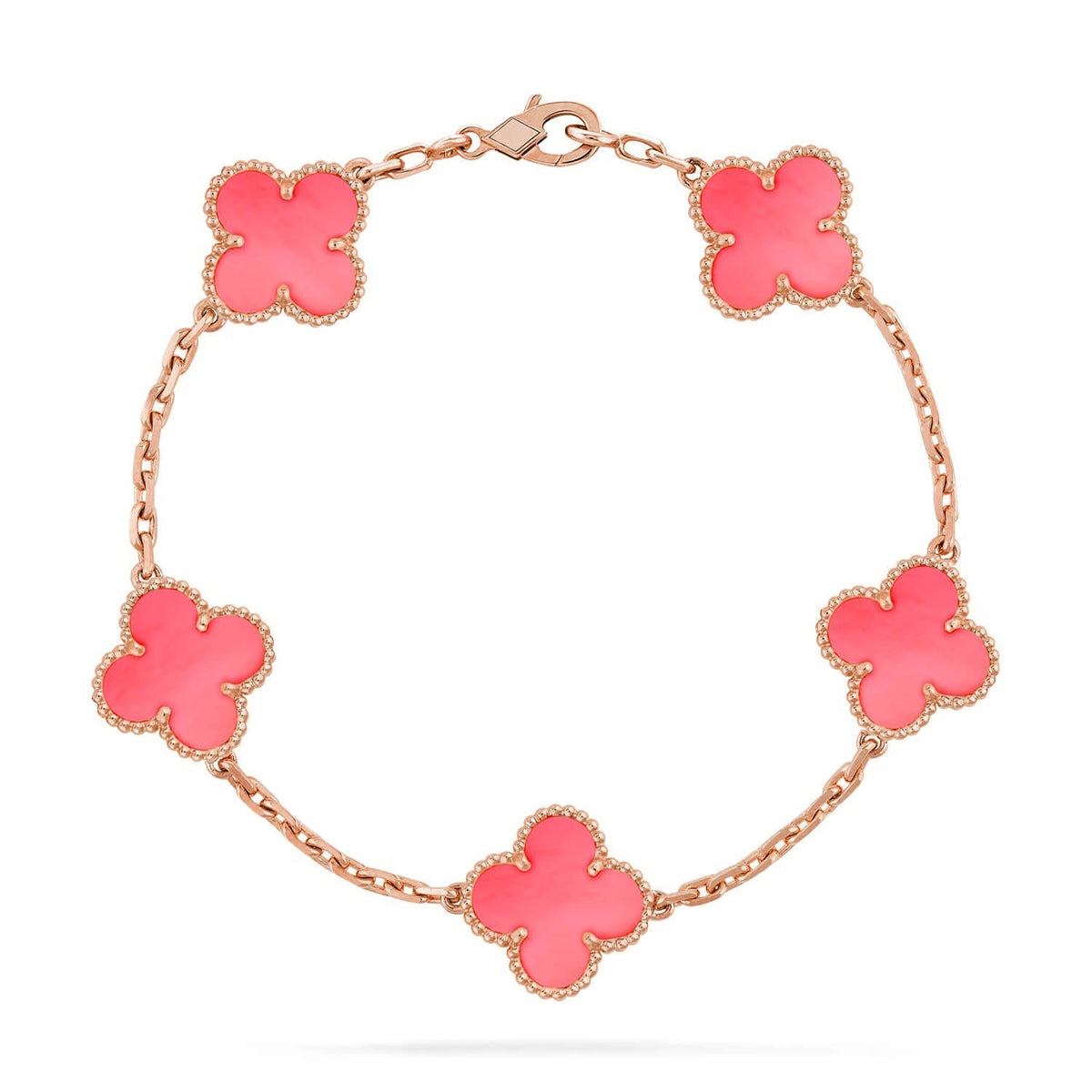 [Loco ]New  CLOVER 5 MOTIFS  PINK MOP BRACELET COLLECTION