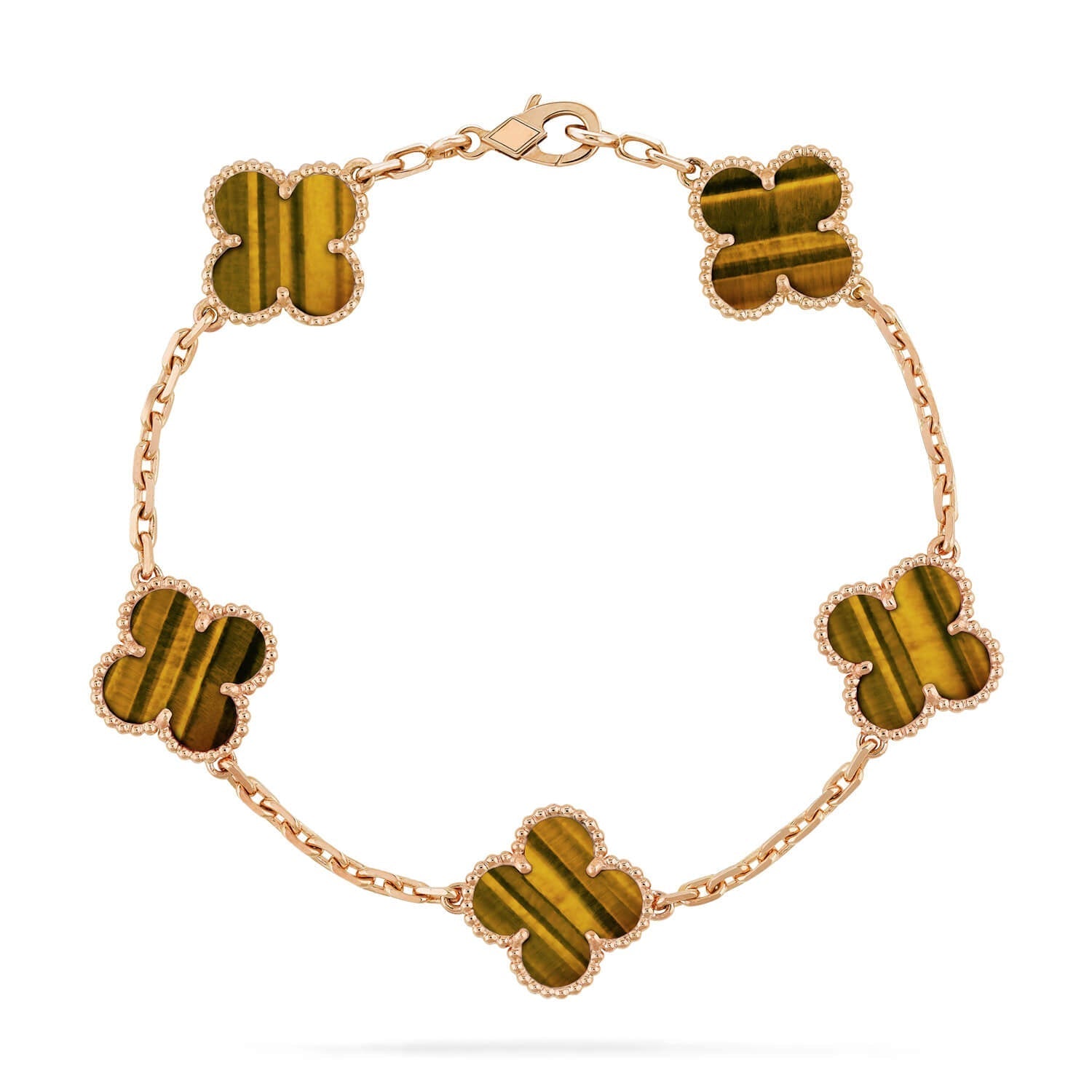 [Loco ]New  CLOVER 5 MOTIFS TIGER EYE BRACELET COLLECTION