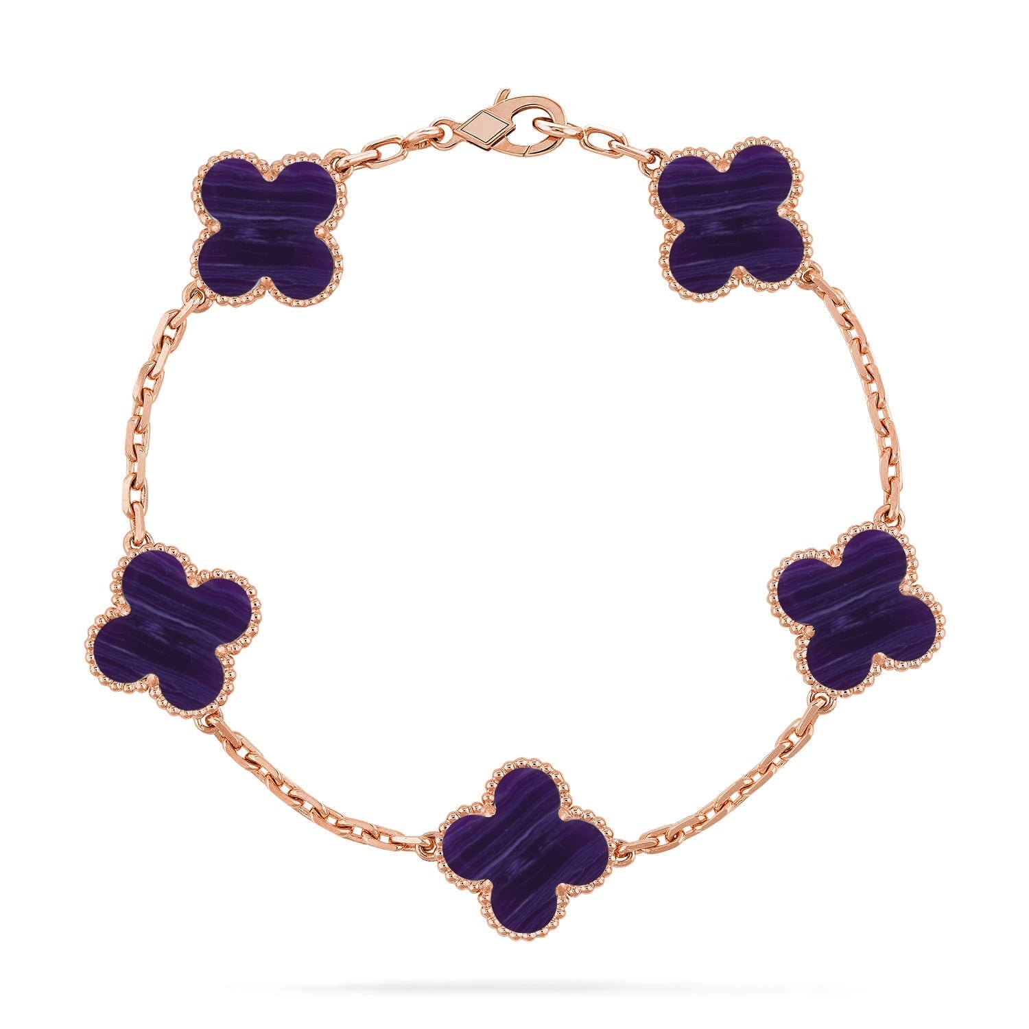 [Loco ]New CLOVER 5 MOTIF PURPLE STRIPES BRACELET COLLECTION