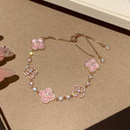 Loco CLOVER 5 MOTIF PINK BLUE RED WHITE BRACELET