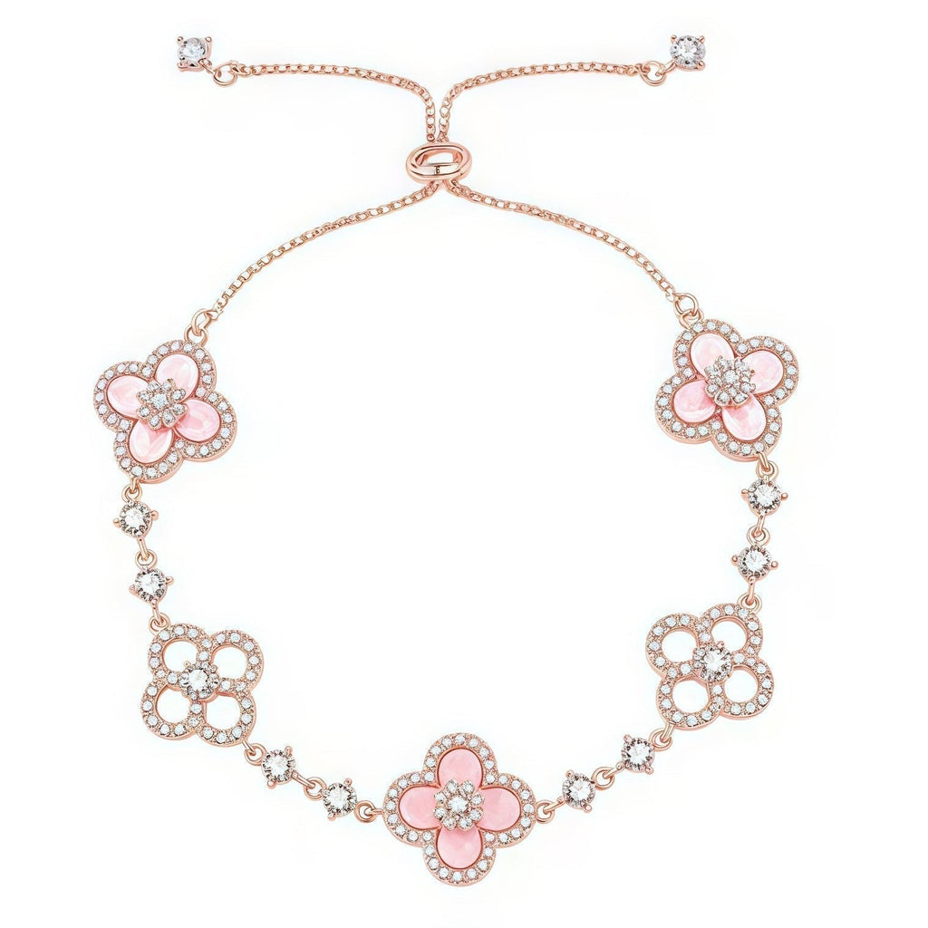 Loco CLOVER 5 MOTIF PINK BLUE RED WHITE BRACELET