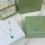 Loco BUTTERFLY TURQUOISE BUTTERFLY BRACELET SILVER