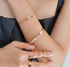 [Loco jewelrys]Move Noa Rose Gold Pavé Diamond Bangle Bracelet